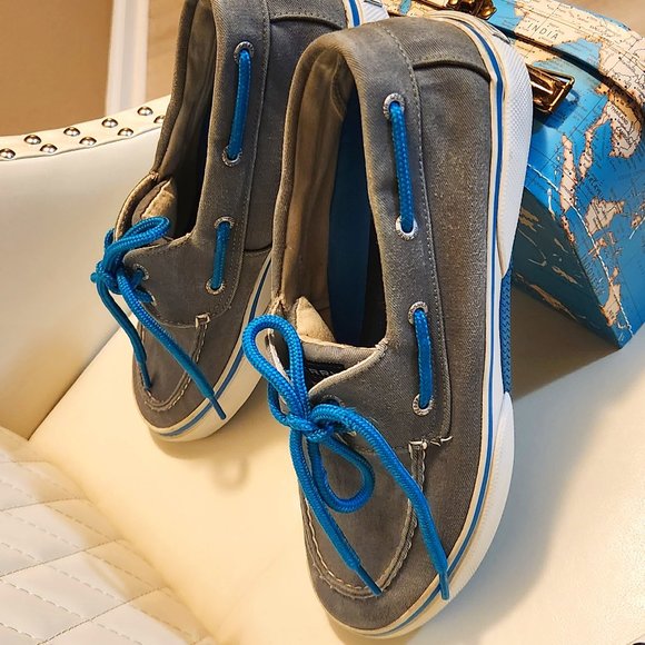 Men's Sperry Top Sider Grey/White Denim Washed Sneakers. Size 9.Good Condition - Picture 8 of 16